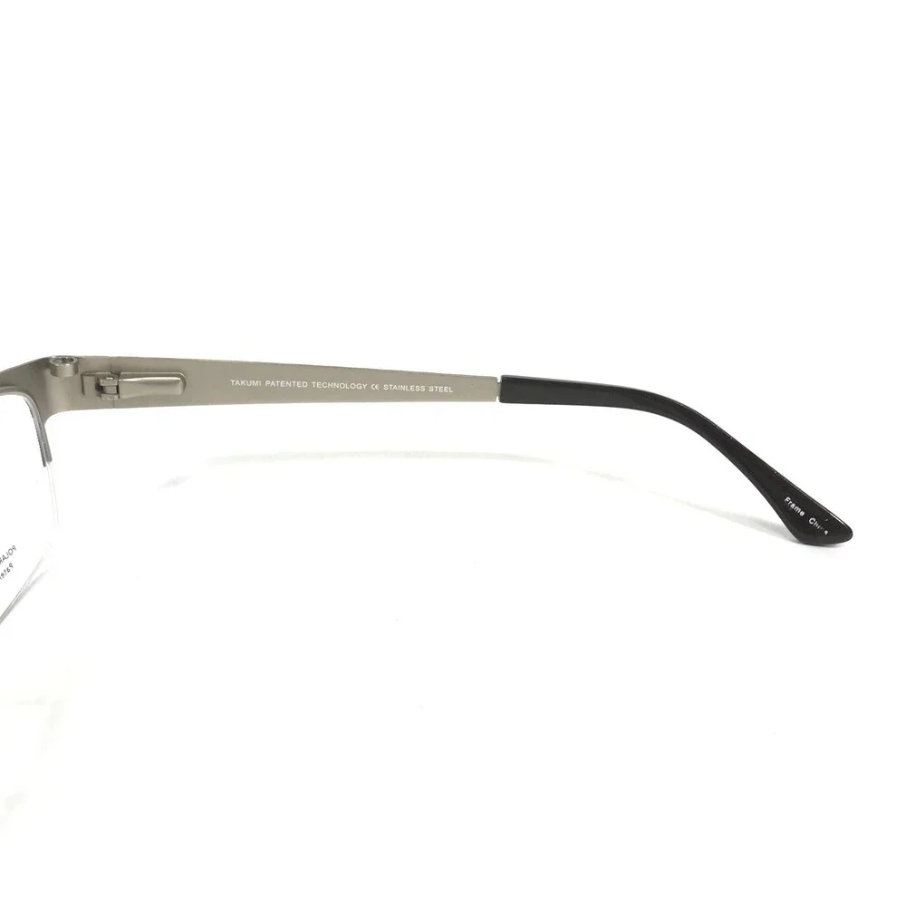 Takumi Eyeglasses Frames TK1102 10 Brown Grey Square Half Rim 57-19-145